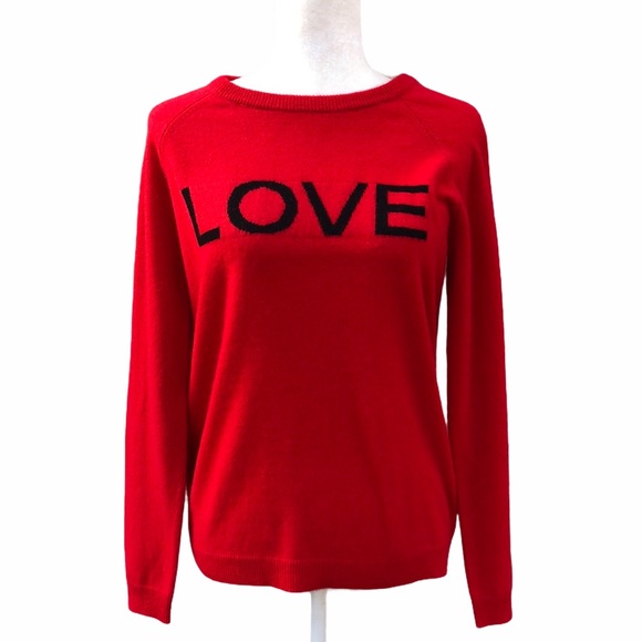 Philosophy Cashmere Red Love Sweater 
